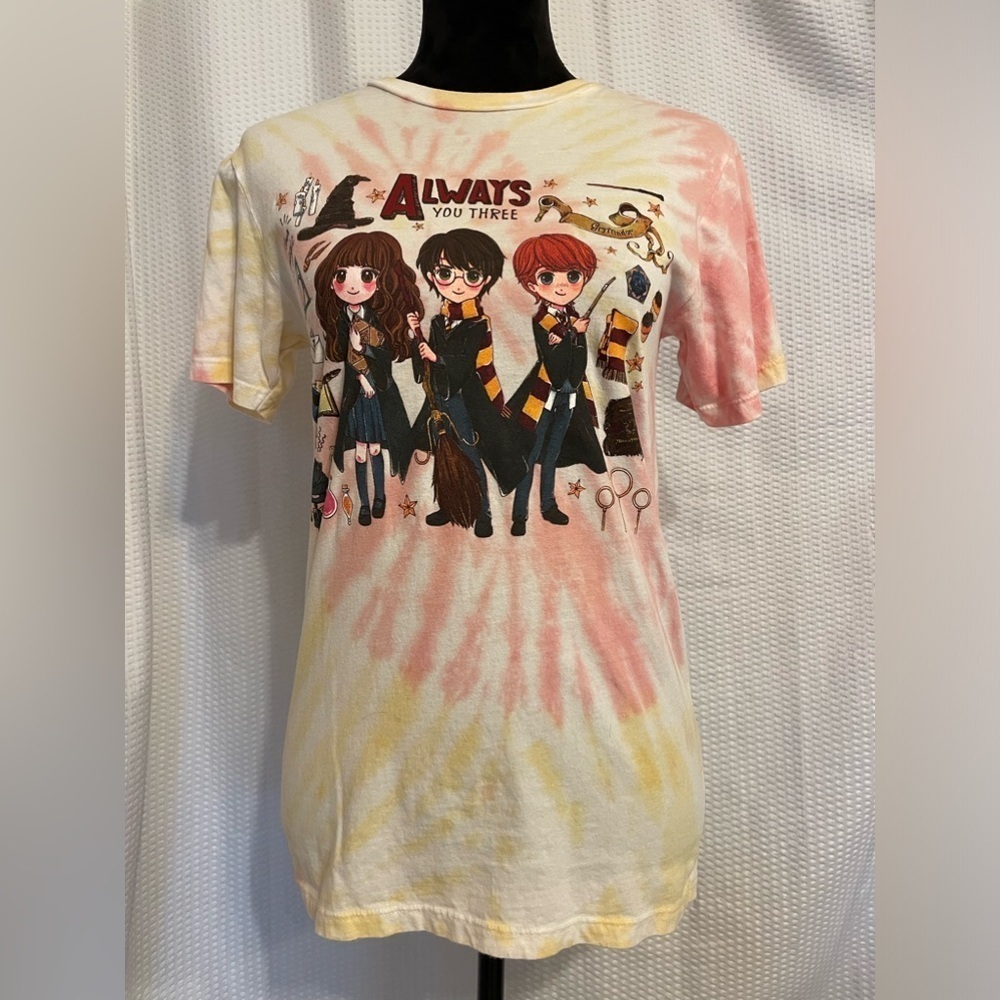 Harry Potter 100% cotton Tie Dye Graphic “Always You Three” Tee T-shirt Small
